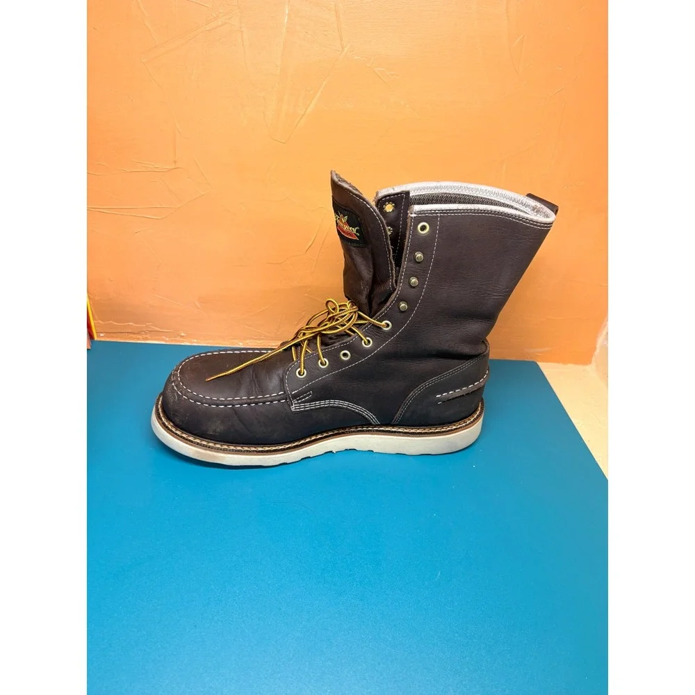 Thorogood Mens 13D 1957 Series Dark Brown Leather Moc Steel Toe Work Boots